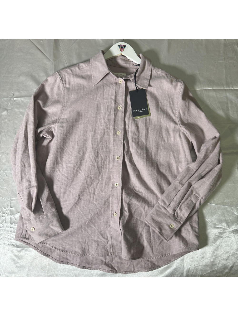 Marc O’Polo Women’s Organic Cotton Herringbone Shirt Size 36 Lilac Europe NWT - Picture 4 of 8